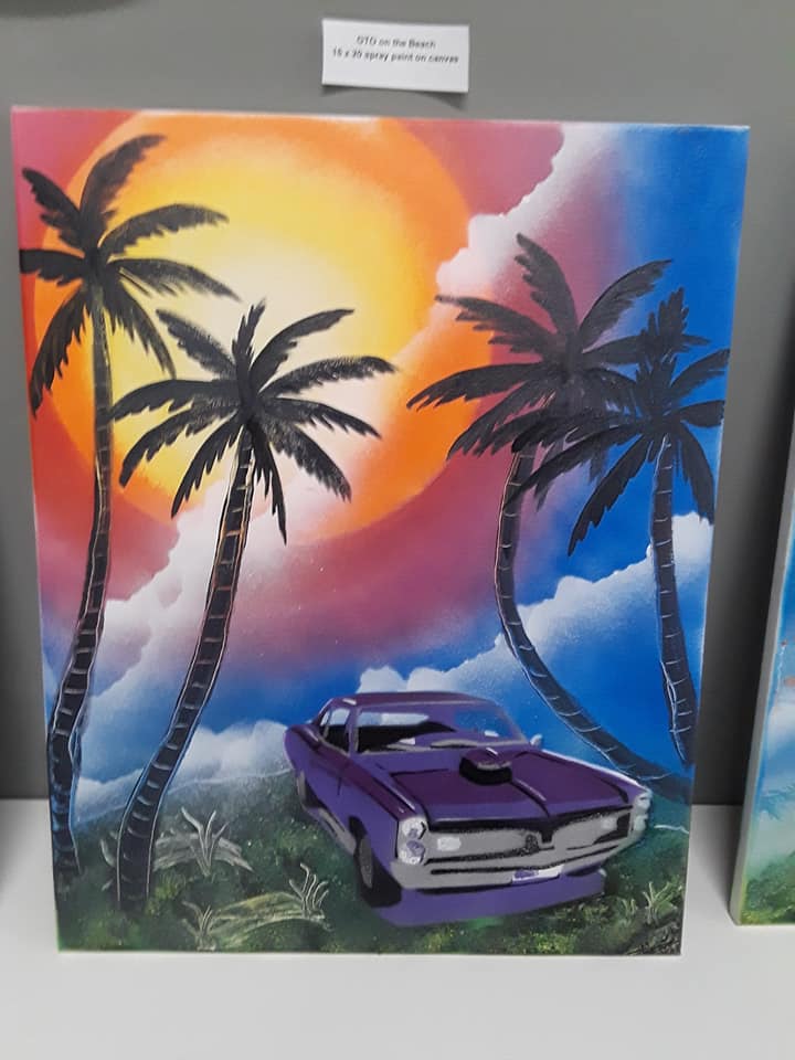 spray paint canvas art