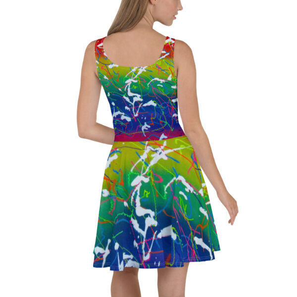 Rainbow Spatter Skater Dress - Image 3