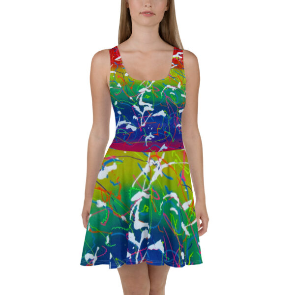 Rainbow Spatter Skater Dress - Image 2