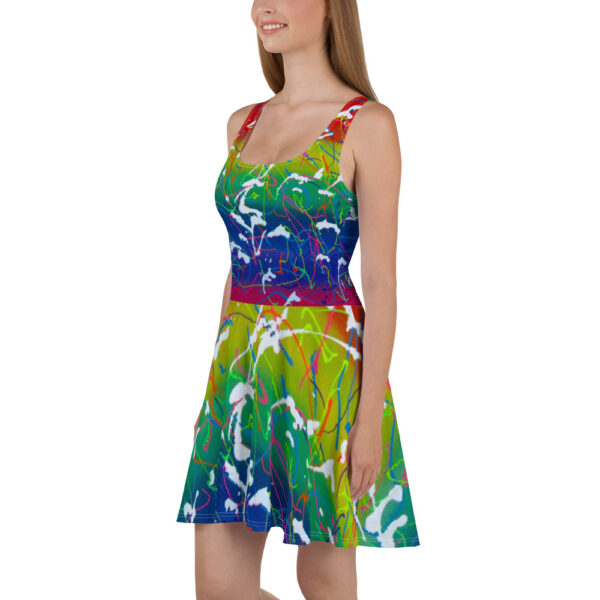 Rainbow Spatter Skater Dress