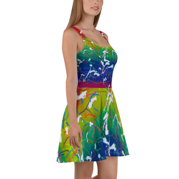 Rainbow Spatter Skater Dress - Image 4