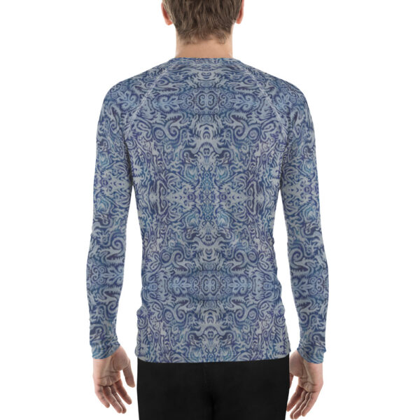 Blue Swirls Men's Rash Guard - Image 2