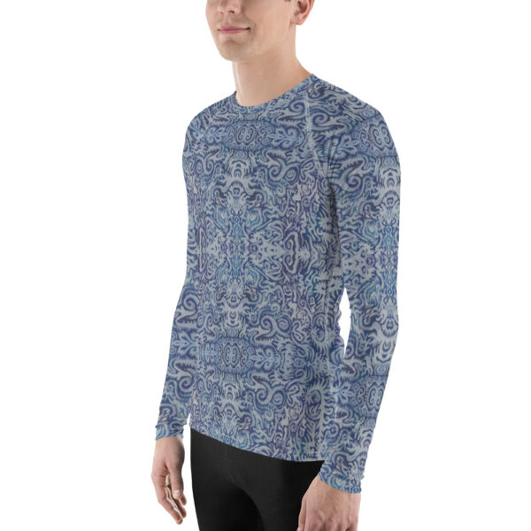 Blue Swirls Men's Rash Guard - Image 3