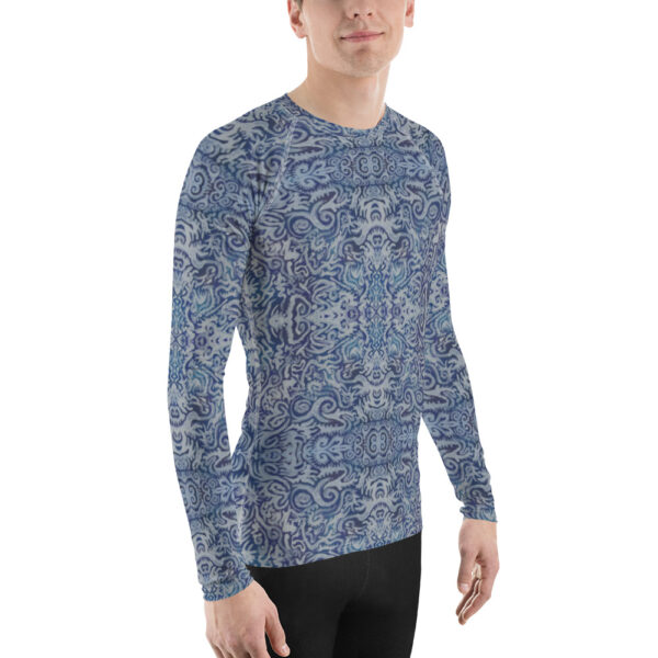 Blue Swirls Men's Rash Guard - Image 4