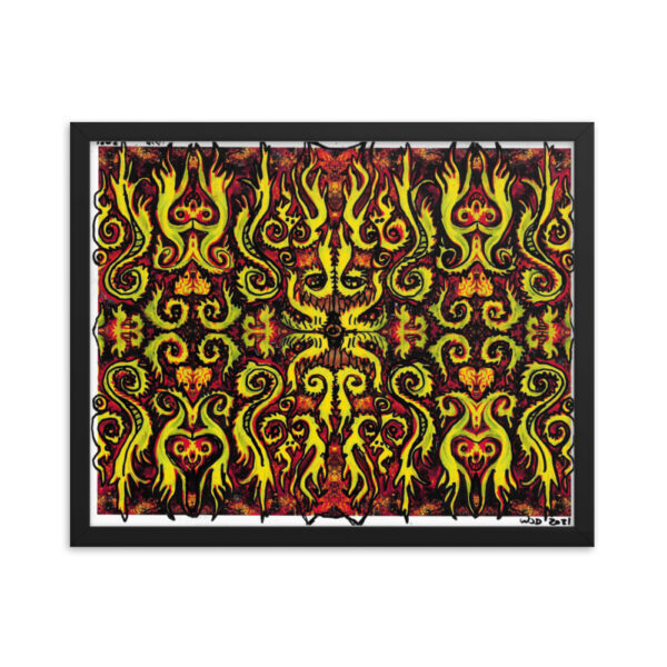 Demon Fire Framed photo paper poster