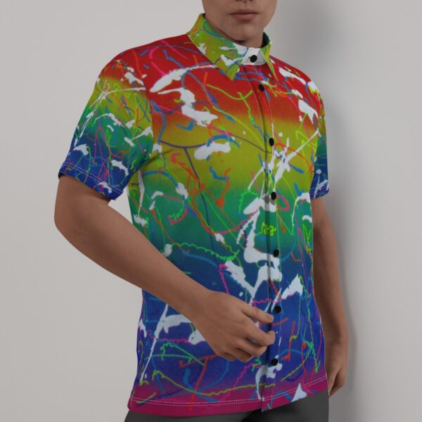 Rainbow Splatter All-Over Print Men's Shirt - Image 2