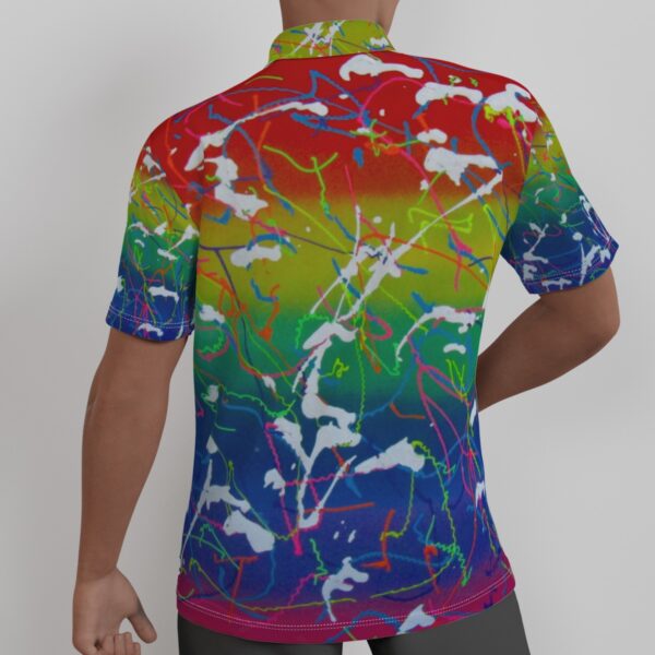 Rainbow Splatter All-Over Print Men's Shirt - Image 3