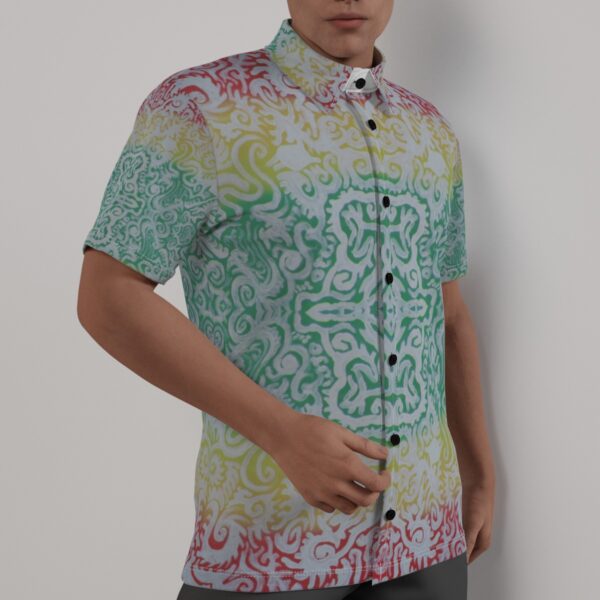 Rasta Swirls All-Over Print Men's Shirt - Image 2