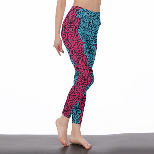 P and B Swirls All-Over Print Women's High Waist Leggings | Side Stitch Closure - Image 2