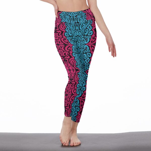 P and B Swirls All-Over Print Women's High Waist Leggings | Side Stitch Closure