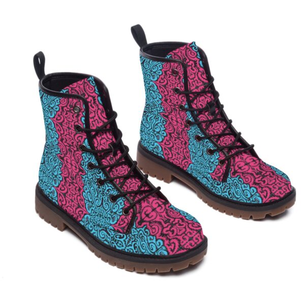 P and B Swirls All-Over Print Women's Martin Short Boots