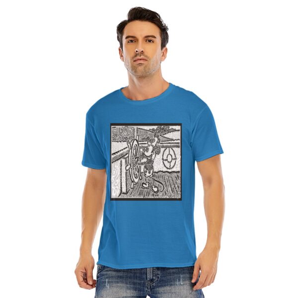 Psychedelic Steamboat Willy Unisex O-neck Short Sleeve T-shirt | 180GSM Cotton (DTF) - Image 6