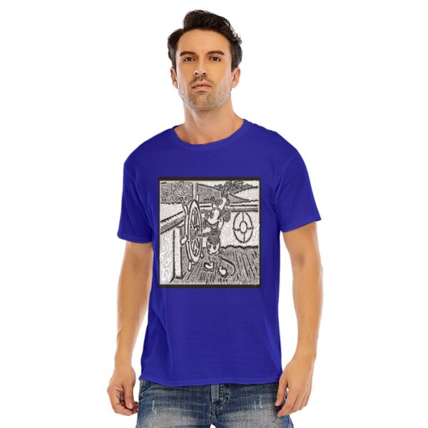 Psychedelic Steamboat Willy Unisex O-neck Short Sleeve T-shirt | 180GSM Cotton (DTF) - Image 4