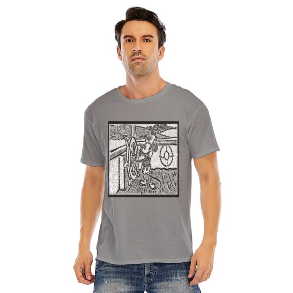 Psychedelic Steamboat Willy Unisex O-neck Short Sleeve T-shirt | 180GSM Cotton (DTF) - Image 3