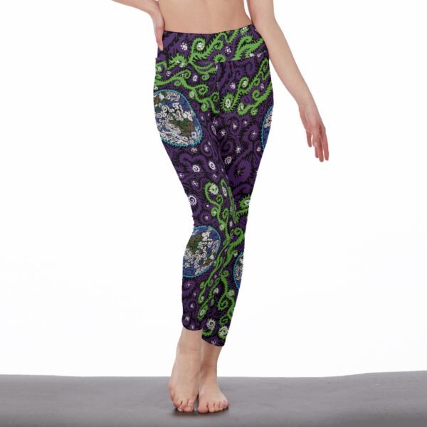 Psychedelic Earth All-Over Print Women's High Waist Leggings | Side Stitch Closure