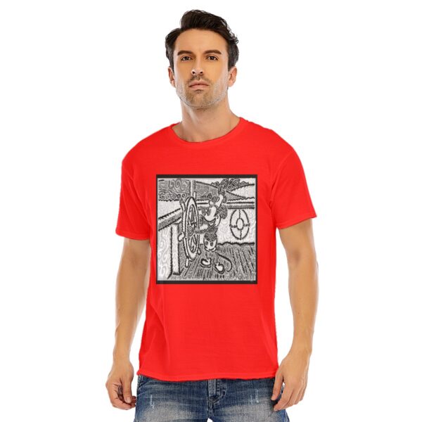 Psychedelic Steamboat Willy Unisex O-neck Short Sleeve T-shirt | 180GSM Cotton (DTF) - Image 2