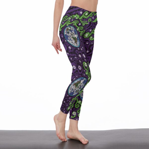 Psychedelic Earth All-Over Print Women's High Waist Leggings | Side Stitch Closure - Image 2