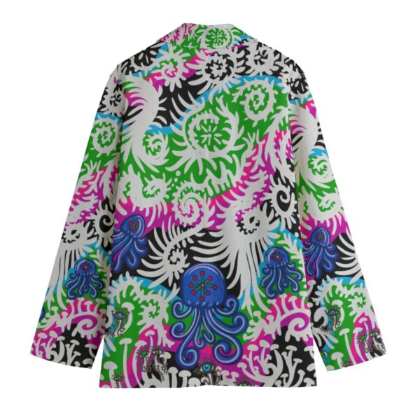 Mushroom Jellies Reprise  All-Over Print Women's Leisure Blazer | 245GSM Cotton - Image 2