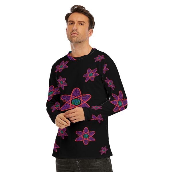 Swirly Atoms All-Over Print Long Sleeve T-Shirt | 190GSM Cotton - Image 3