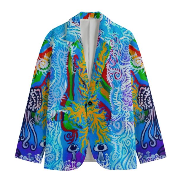 Mind Manifesting All-Over Print Men's Casual Flat Lapel Collar Blazer | 245GSM Cotton