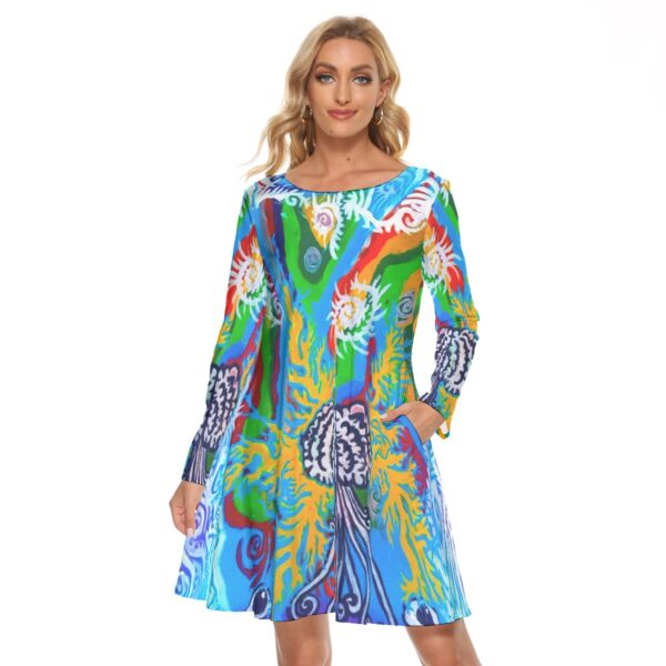 Mind Manifesting All-Over Print Women's Crew Neck Dress