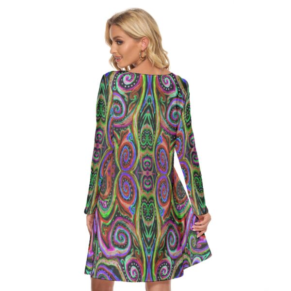 Rainbow Psychedelics All-Over Print Women's Crew Neck Dress - Image 4