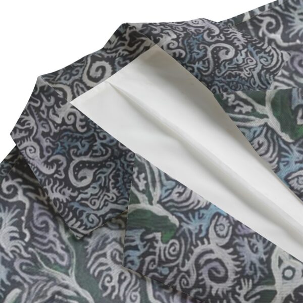 Dark Swirls All-Over Print Men's Casual Flat Lapel Collar Blazer | 245GSM Cotton - Image 3