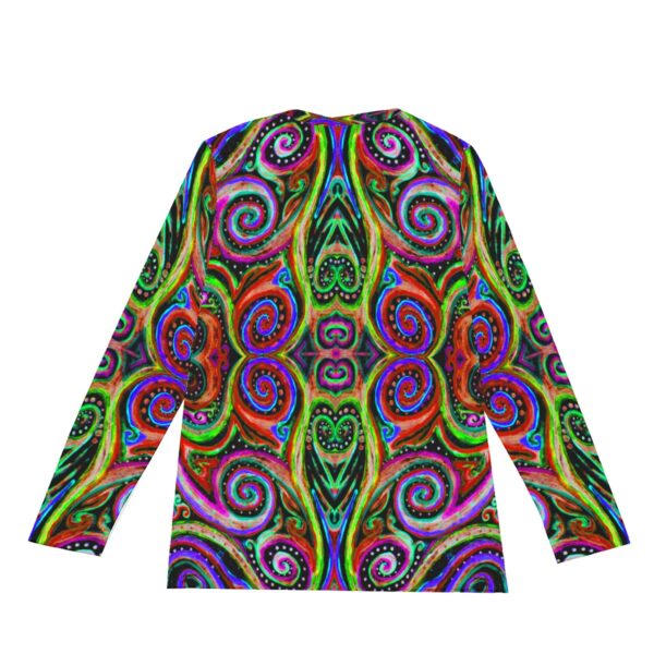 Rainbow Swirls All-Over Print Long Sleeve T-Shirt | 190GSM Cotton - Image 6