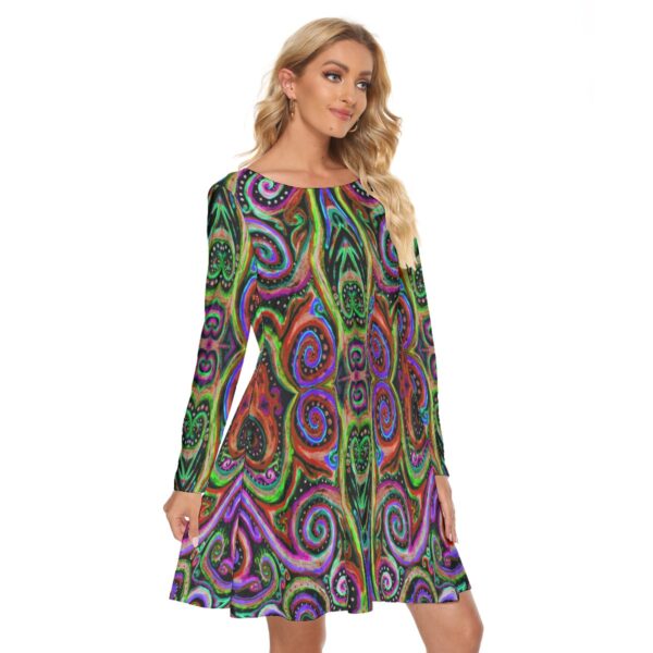 Rainbow Psychedelics All-Over Print Women's Crew Neck Dress - Image 2