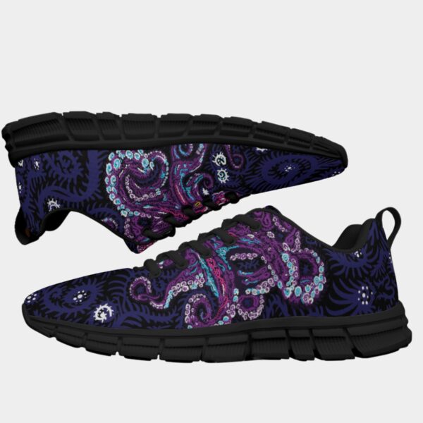 Psy Octopus All-Over Print Men's Sports Shoes With Black Sole - Image 3