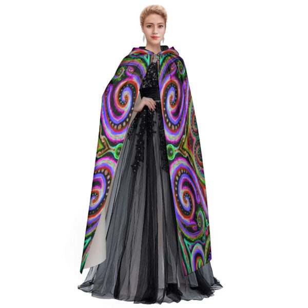 Rainbow Swirls All-Over Print Unisex Hooded Cloak