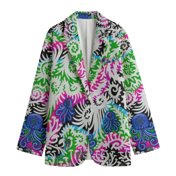 Mushroom Jellies Reprise  All-Over Print Women's Leisure Blazer | 245GSM Cotton