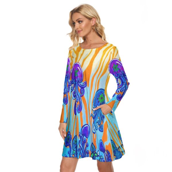 Mushroom Jellies 2 All-Over Print Women's Crew Neck Dress - Image 3