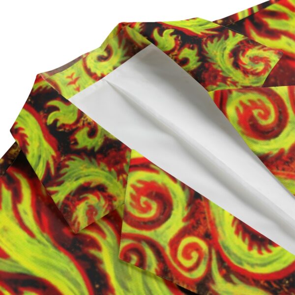 flaming swirls All-Over Print Men's Casual Flat Lapel Collar Blazer | 245GSM Cotton - Image 3