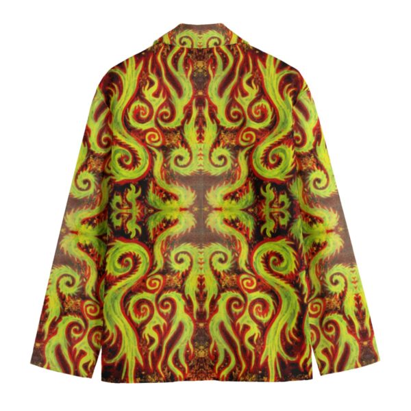 flaming swirls All-Over Print Men's Casual Flat Lapel Collar Blazer | 245GSM Cotton - Image 2