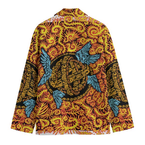 Biblically accurate psychedelicsAll-Over Print Men's Casual Flat Lapel Collar Blazer | 245GSM Cotton - Image 2