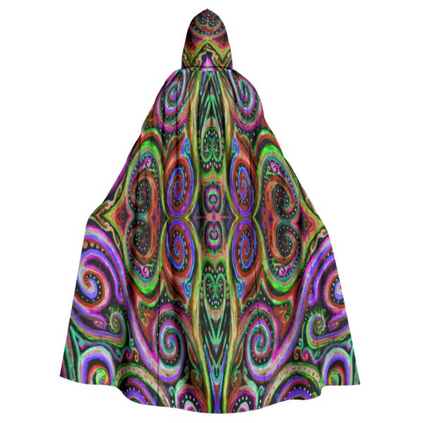 Rainbow Swirls All-Over Print Unisex Hooded Cloak - Image 2