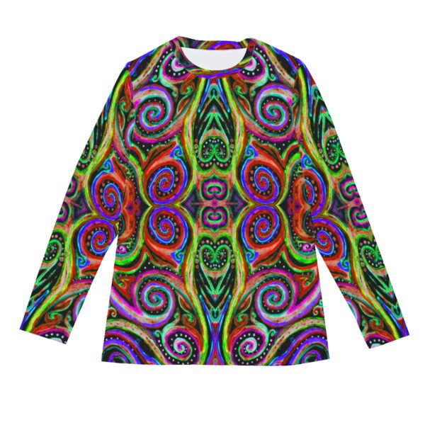 Rainbow Swirls All-Over Print Long Sleeve T-Shirt | 190GSM Cotton - Image 5