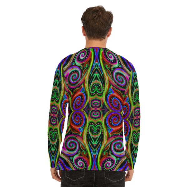 Rainbow Swirls All-Over Print Long Sleeve T-Shirt | 190GSM Cotton - Image 4