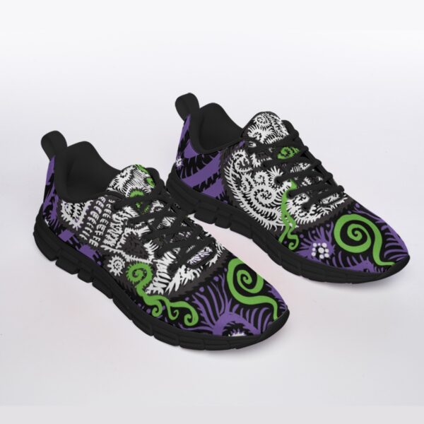 Psychedelic skull All-Over Print Men's Sports Shoes With Black Sole - Image 2