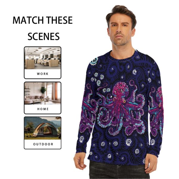 Psy Octopus All-Over Print Long Sleeve T-Shirt | 190GSM Cotton - Image 8