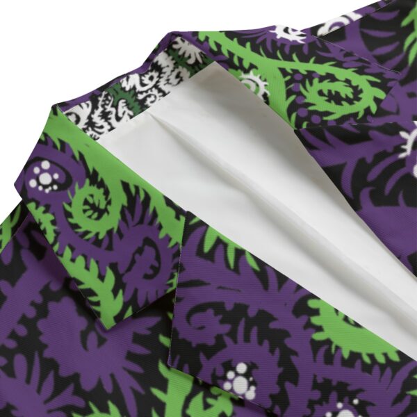 Psychedelic Earth All-Over Print Men's Casual Flat Lapel Collar Blazer | 245GSM Cotton - Image 3