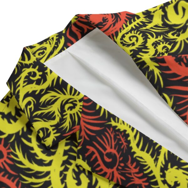 Ocean Waves All-Over Print Men's Casual Flat Lapel Collar Blazer | 245GSM Cotton - Image 3