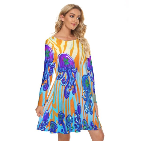 Mushroom Jellies 2 All-Over Print Women's Crew Neck Dress - Image 2