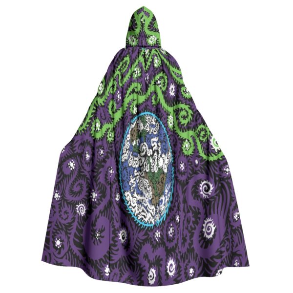 Psychedelic earth All-Over Print Unisex Hooded Cloak - Image 2