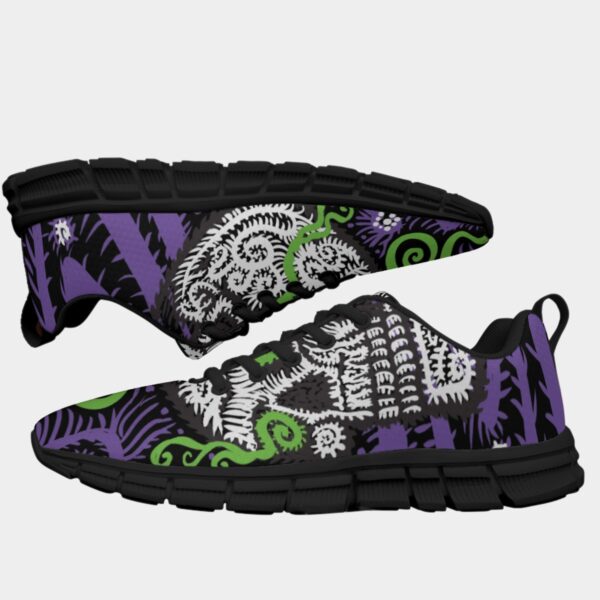 Psychedelic skull All-Over Print Men's Sports Shoes With Black Sole - Image 3