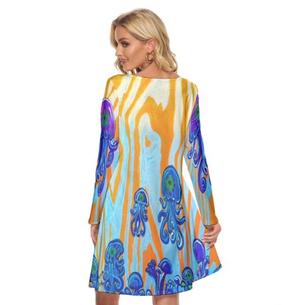 Mushroom Jellies 2 All-Over Print Women's Crew Neck Dress - Image 4