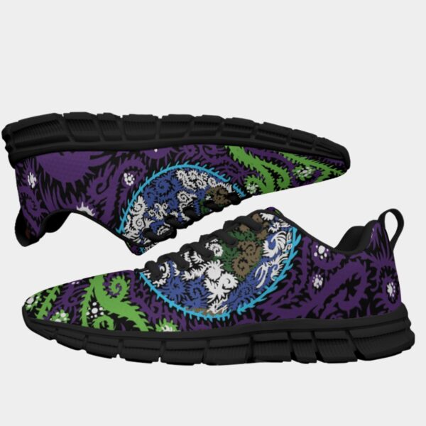 Psychedelic earth All-Over Print Men's Sports Shoes With Black Sole - Image 3