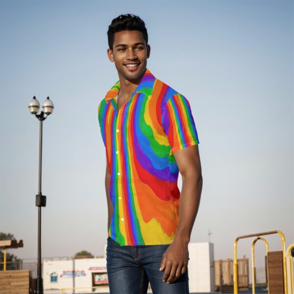 Heat Rainbow All-Over Print Men's Shirt - Image 3