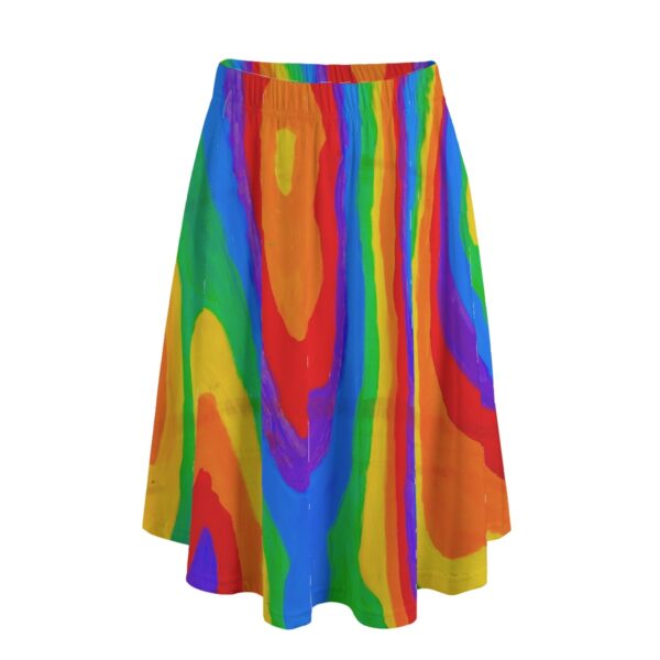 heat rainbow All-Over Print Women's Long Maxi Skirt With Pockets